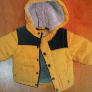 Yellow and Black Hooded Jacket